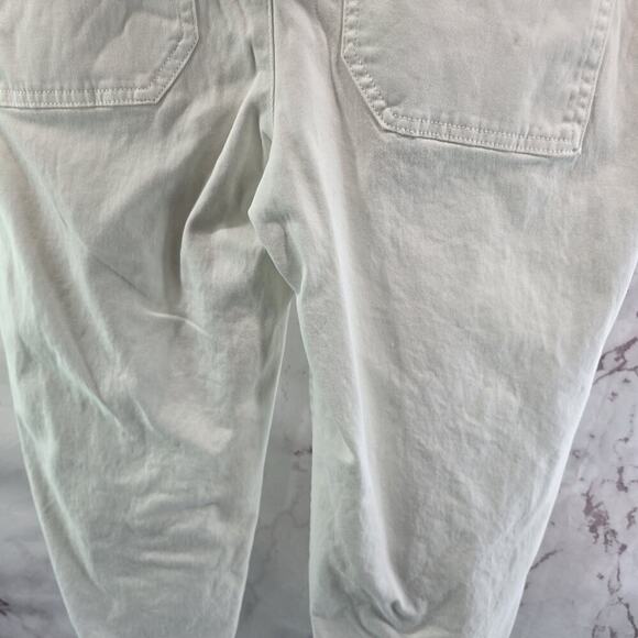 Anthropologie Pants Womens 4 White High Rise Crop Capri Trouser Stretch Maeve - Picture 8 of 13
